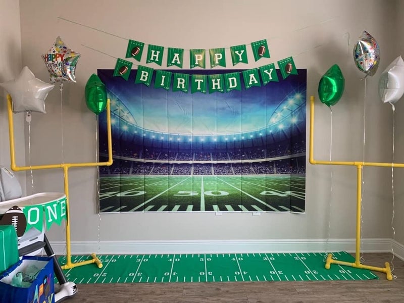 INRUI RUINI Football Field Photography Backdrop Football Field AuditoriumLight Themed Party Decorations Banner 7x5FT - Image 3
